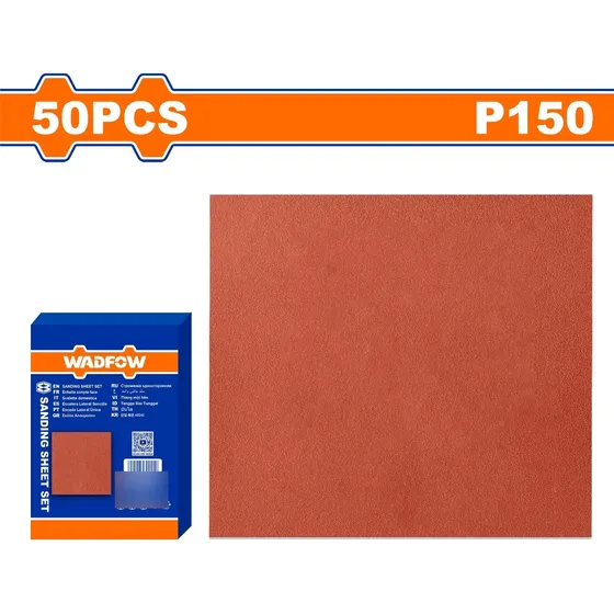 Pack X 50 Lijas Papel  Madera Grano 150 Wadfow Wsm2504 L N F