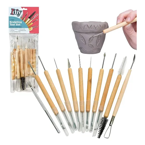 Kit 11 Herramientas Escultura Arcilla Ceramica Plastilina