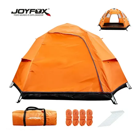 Barraca Camping Acampamento Automatica Joyfox 5-8 Pessoas Impermeavel 3000mm Cor Laranja 280*240*150cm