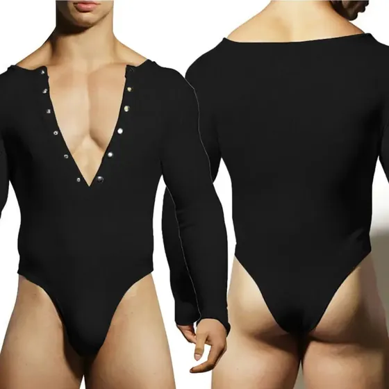 Body Camiseta De Cuello V Para Hombres Talla M Negro Casual