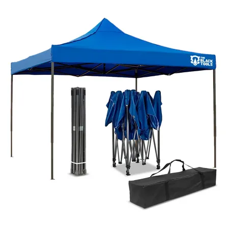 Tenda Gazebo Sanfonada Articulada 2x2m Impermeável Durável Proteção Ao Ar Livre Camping Praia Btg200m The Black Tools Azul