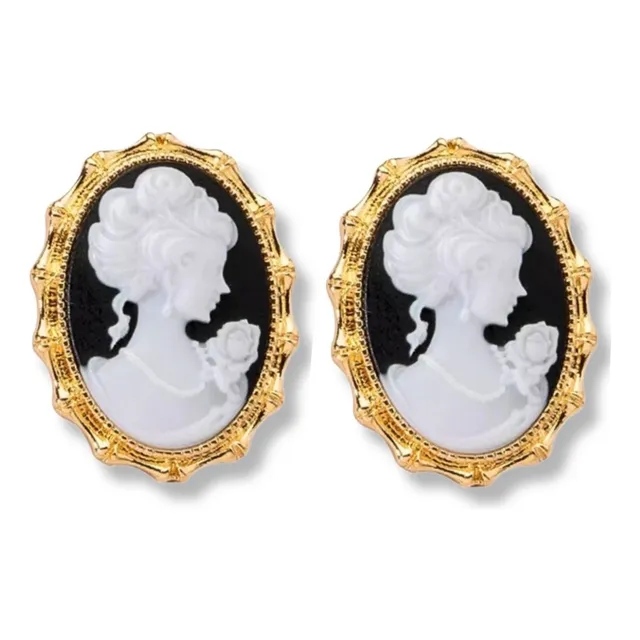 Aretes Vintage De Camafeos + Obsequio