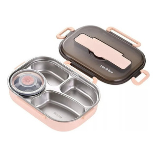Lancheira Bento Com Isolamento Térmico 4 Grades Com Bowl Lancheira Bento Com Isolamento Térmico 4 Grades Com Bowl