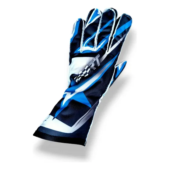 Guantes Automovilismo Deportivo, Karting, Rally Negro Y Azul Xxl Palmas De Silicona