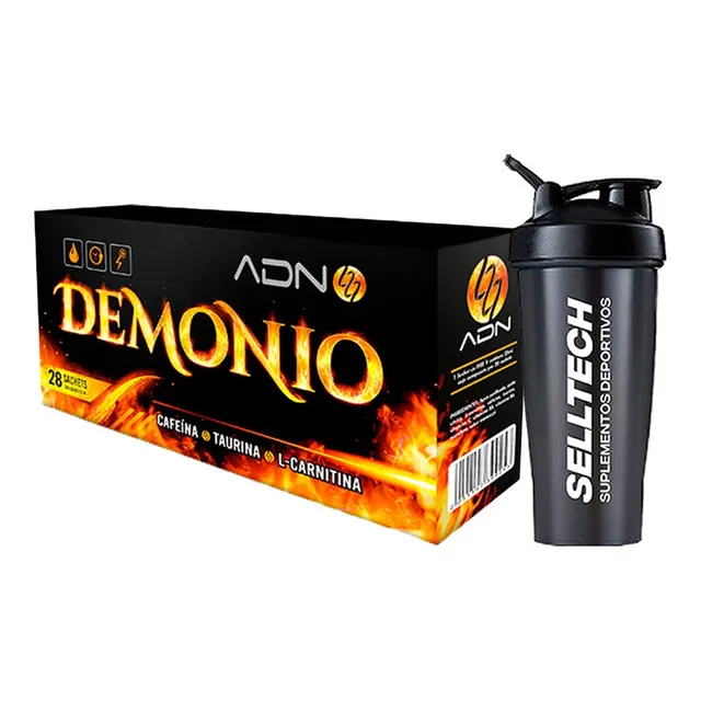 Quemador De Grasa Adn Demonio Caja X 28 Maracuya + Shaker