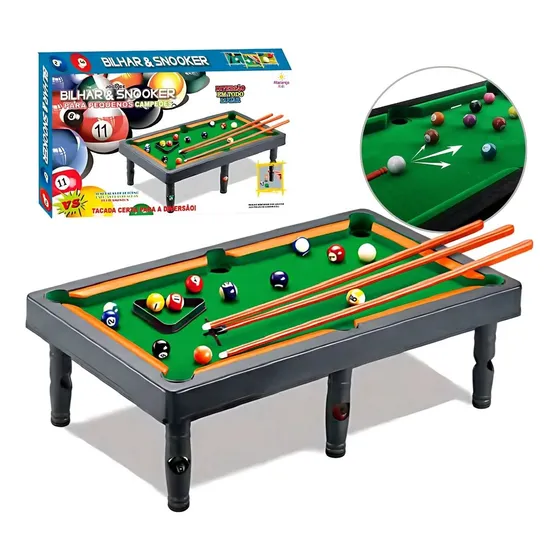 Mini Mesa De Sinuca Bilhar Portátil Infantil Kit Completo