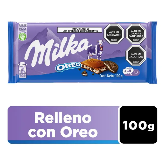 Chocolate Milka® Relleno Con Oreo Y Crema Barra 100 G