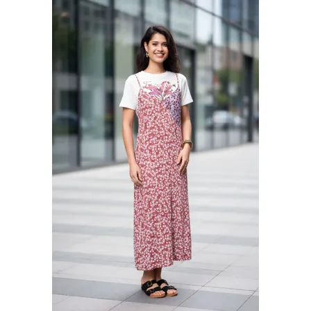 Vestido Midi Gode Passaros Brasil Farm Caminho De Flor_vm Cerrado Florido P