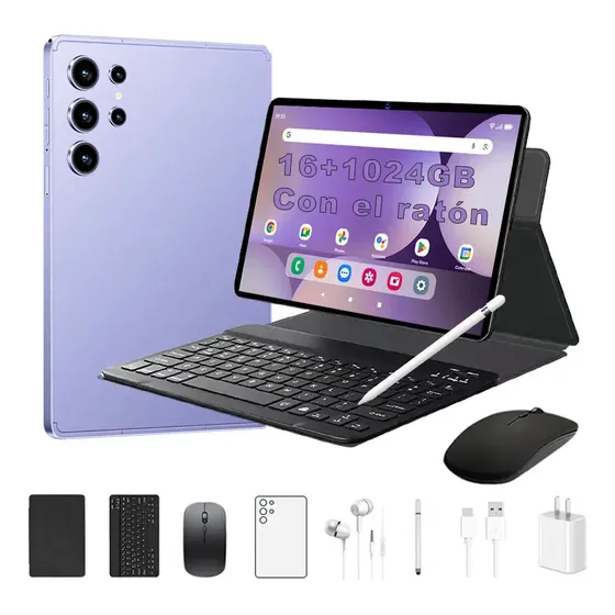Tablet ZXKJ Pad9pro de 12 Pulgadas con Teclado, 1.024 TB y 16 GB de RAM, Android 15