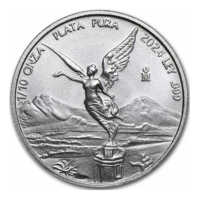 1/10 Onza De Plata Libertad 2024, Ley .999, En Capsula Unc