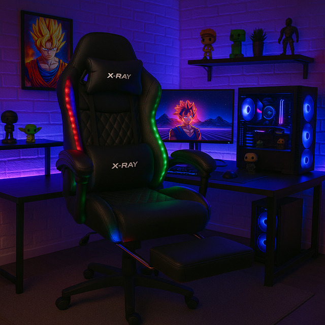 Cadeira Gamer Rgb X-ray Online Led Escritório Streamer Cadeira Gamer Rgb X-ray Online Led Escritório Streamer
