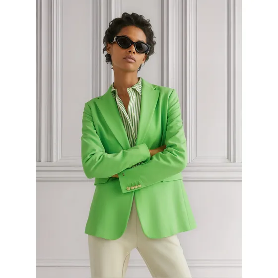 Americana De Traje Con Botonadura Sencilla Mujer Verde Tommy Hilfiger