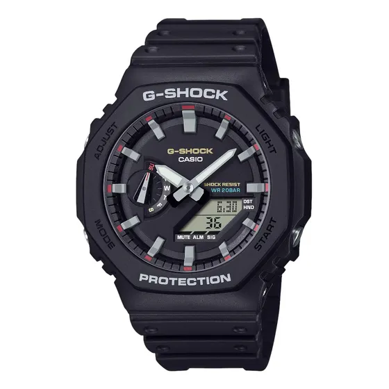 Reloj Casio G-shock Carbon Core Guard GA2100RL1ADR correa negra bisel negro fondo negro