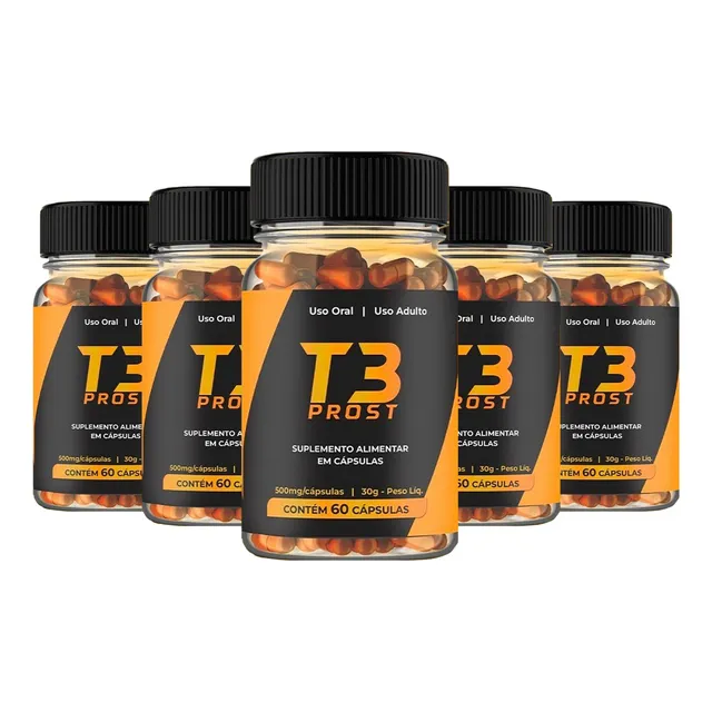 Kit 5un T3 Prost Original 60 Cápsulas Fórmula Premium
