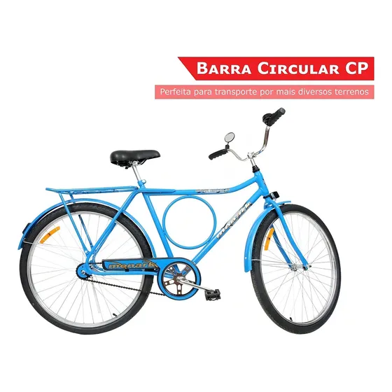 Bicicleta passeio Monark Barra Circular CP R26 - azul