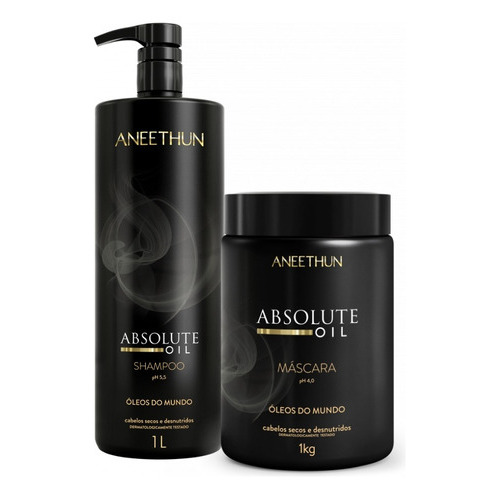 Kit Aneethun Absolute Oil Nutrição- Shampoo 1l E Máscara 1kg Kit Aneethun Absolute Oil Nutrição- Shampoo 1l E Máscara 1kg