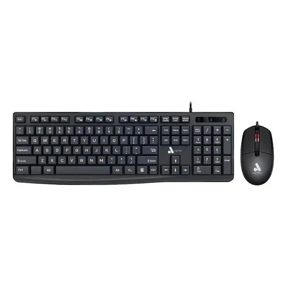 Teclado Y Mouse Astra Alámbrico Usb Negro
