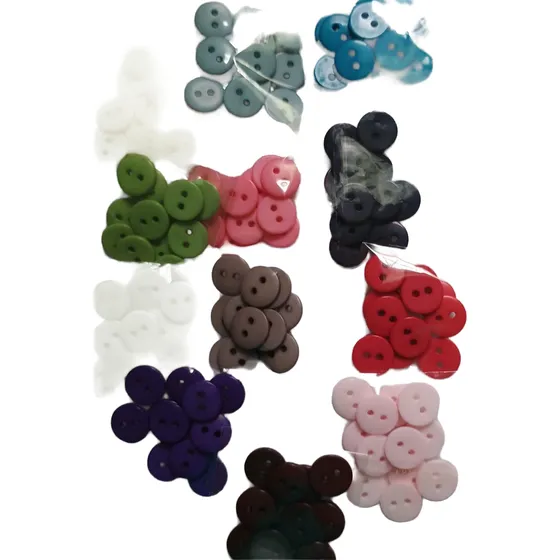 Botões Camisaria 11mm 2 Furos Varias Cores Embalagens 144 Un