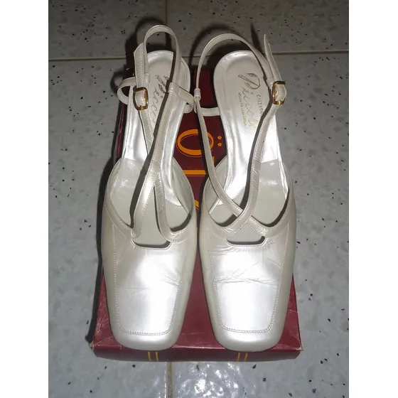 Zapatos De Novia, Como Nuevos, Color Perla