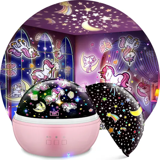 Atopdream Lampara De Noche Proyector de Unicornio