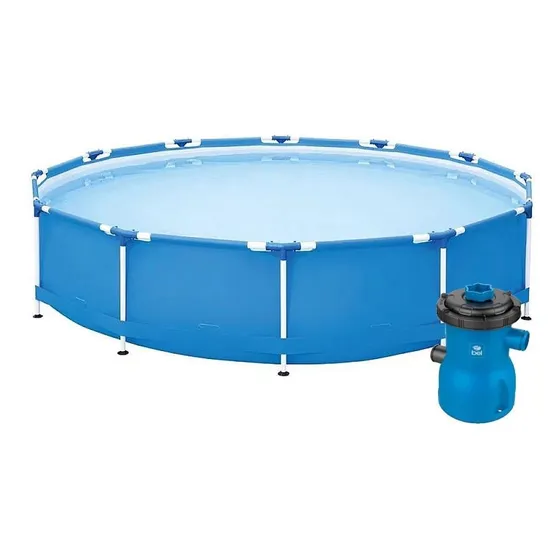Piscina Armação 7.000 Litros Mor Com Bomba Filtro Bel Cor Azul 220V