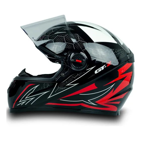 Capacete De Moto Gt2 Vermelho E Branco 60 Feminino Masculino