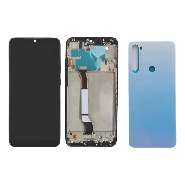 Tela Display Para Redmi Note 8 Com Aro + Tampa Branca