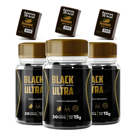Suplemento Black Ultra 3 Unidades + Brinde Bananinha 40g Neutro