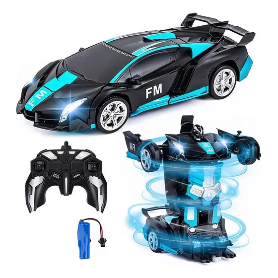 Auto Carro A Control Remoto Recargable Transformer Robot