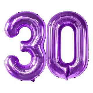 Kit 2 Balões Aniversário Número Lilás Roxo Decoração Festa 3+0