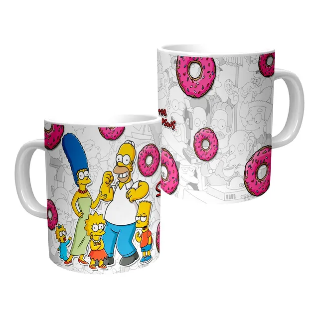 Taza Mágica De Los Simpson Donas - Cerámica Premium - Conda