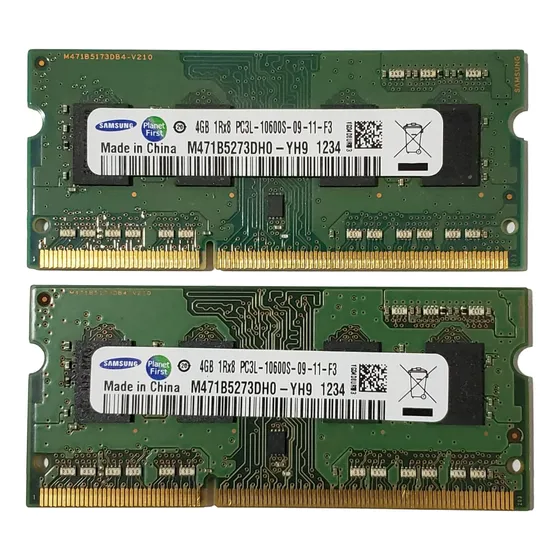 Kit 8gb Memória Samsung (2x4gb) Ddr3 Pc3l-10600s 1333mhz