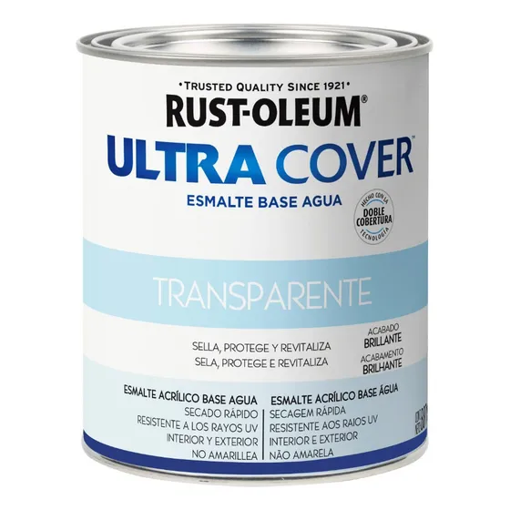 Esmalte Al Agua Barniz Transparente Ultra Cover Rust Oleum