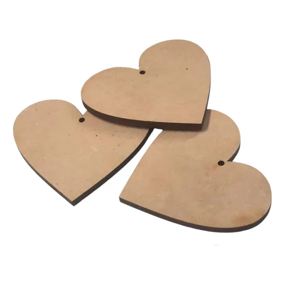Estrellas / Corazones Fibrofacil De 10cm Con Agujero  X 10