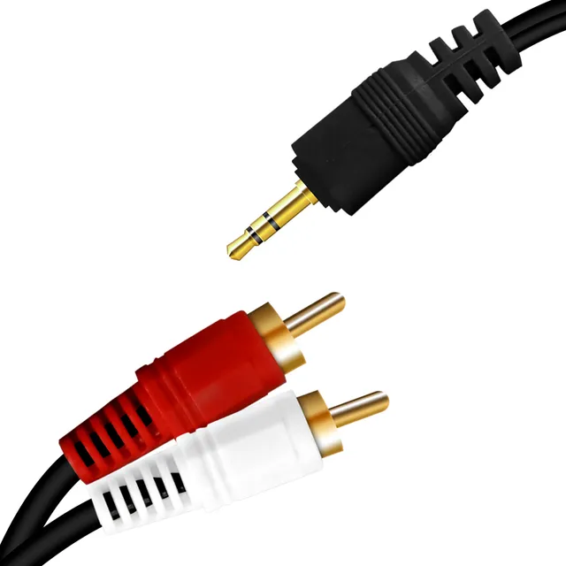 Cable Auxiliar De Audio Slim Company 3.5mm A 2 Rca 1.40 Metros Estéreo Audio.