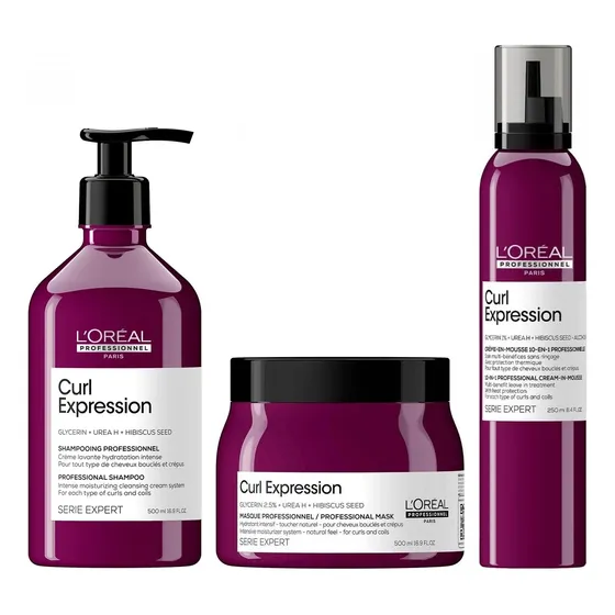 Shampoo 500ml+ Mascara 500ml + Mousse Loreal Curl Expression