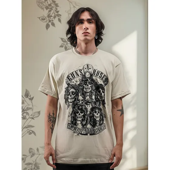 Camiseta Guns And Roses 5 Skulls #w Rock Activity