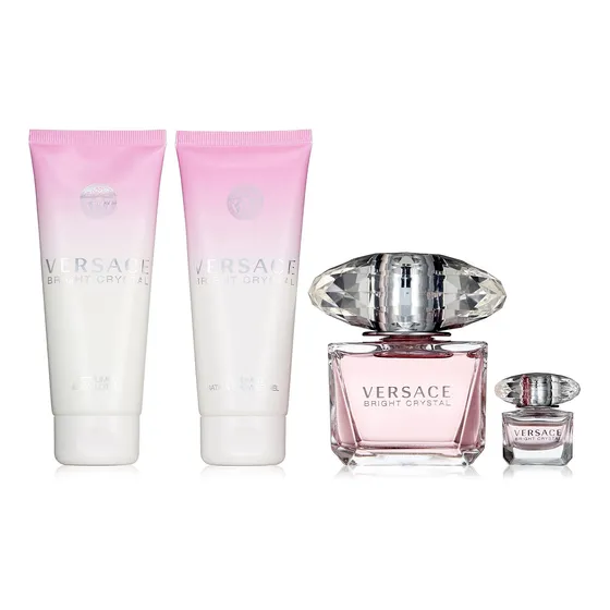 Set De 4 Piezas Versace Bright Crystal Para Mujer, Diseño Fl