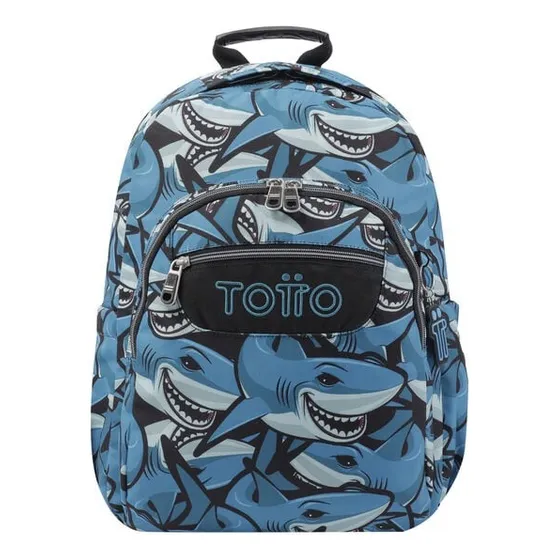 Bolso Morral Escolar Totto Ecole Acuarela Tiburones 6jq