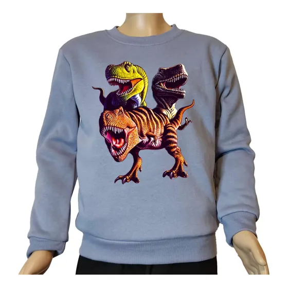 Buzo De Algodón Felpa Dinosaurio En Tres Colores 