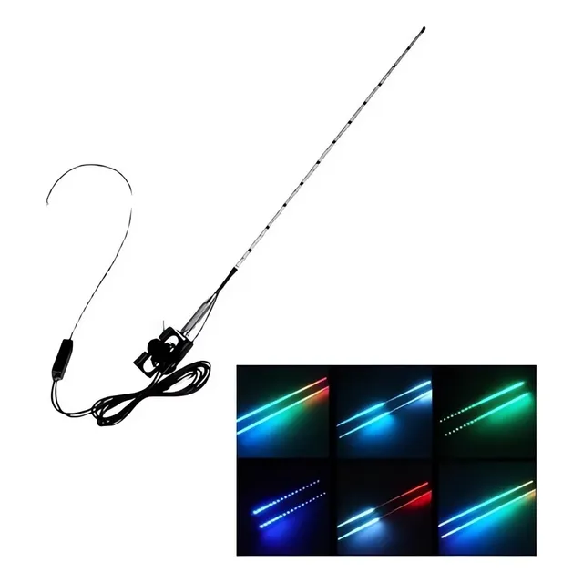 Rgb Led Luz Antena Para Coche Atv Camion 12v 60cm Universal