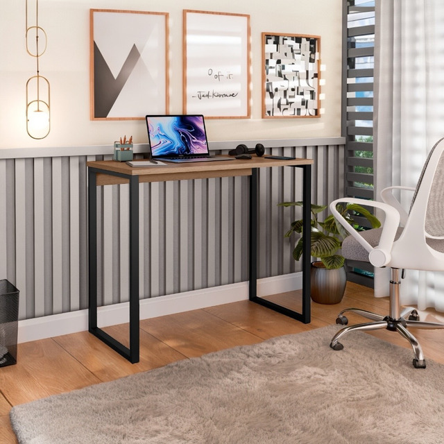 Escrivaninha Industrial Mesa Estudo Aparador Office Aço Mdf Escrivaninha Industrial Mesa Estudo Aparador Office Aço Mdf