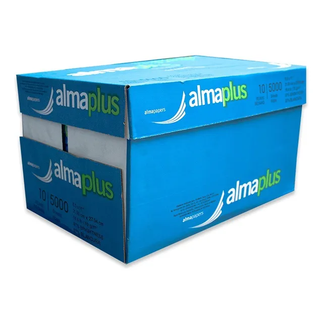 Caja De Hoja Tamaño Carta Alma Plus  5000 Hojas Blanco 70g.