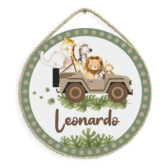 Porta Maternidade Floresta Carro Leão Girafa Infantil Pm89bb