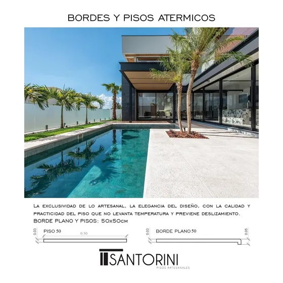 Loseta Baldosa Piso Atermico Antideslizante Piscina 50cm