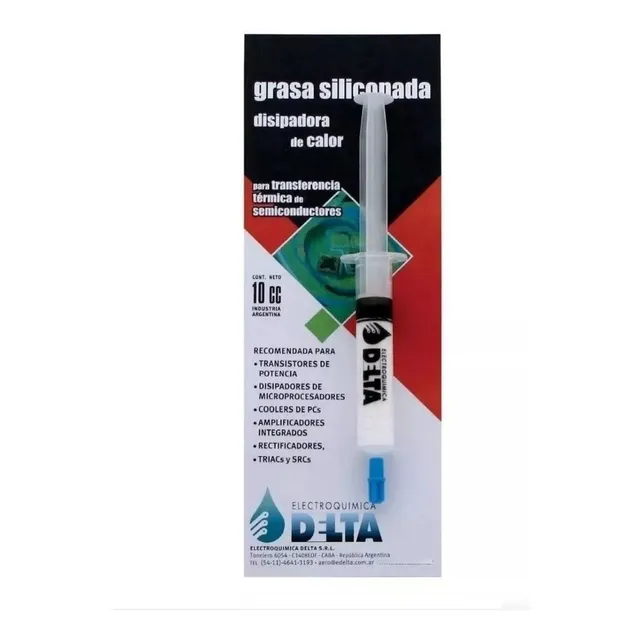 GRASA SILICONA DISIPADORA DELTA 10CC PASTA TÉRMICA