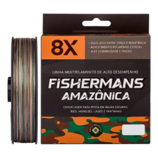 Linha de Pesca Fishermans Amazônica Marrom 8x 0.32mm 300 Metros