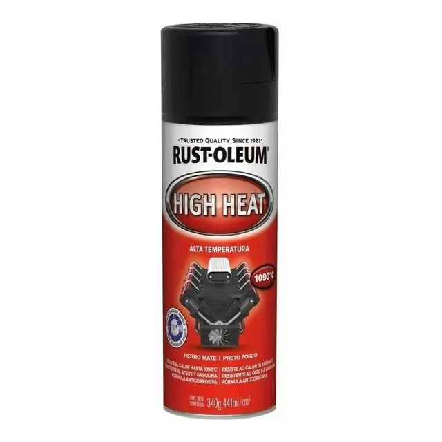 Aerosol Rust- Oleum Alta Temp. 1093c Color Rojo + 1 Lija