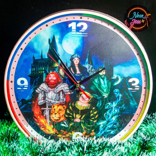 Reloj De Pared Con Fundadores De Howarts Y Luces Neón