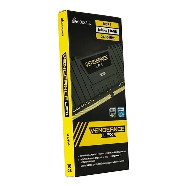 Memoria RAM Vengeance LPX gamer color black 16GB 1 Corsair CMK16GX4M1A2400C16